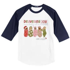 Delivering Joy Labor Delivery Christmas Birthday Specialist Gift Baseball Sleeve Shirt