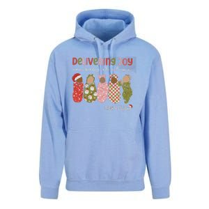 Delivering Joy Labor Delivery Christmas Birthday Specialist Gift Unisex Surf Hoodie