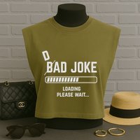 Dad Joke Loading Please Wait Daddy Father Humor Garment-Dyed Women's Muscle Tee