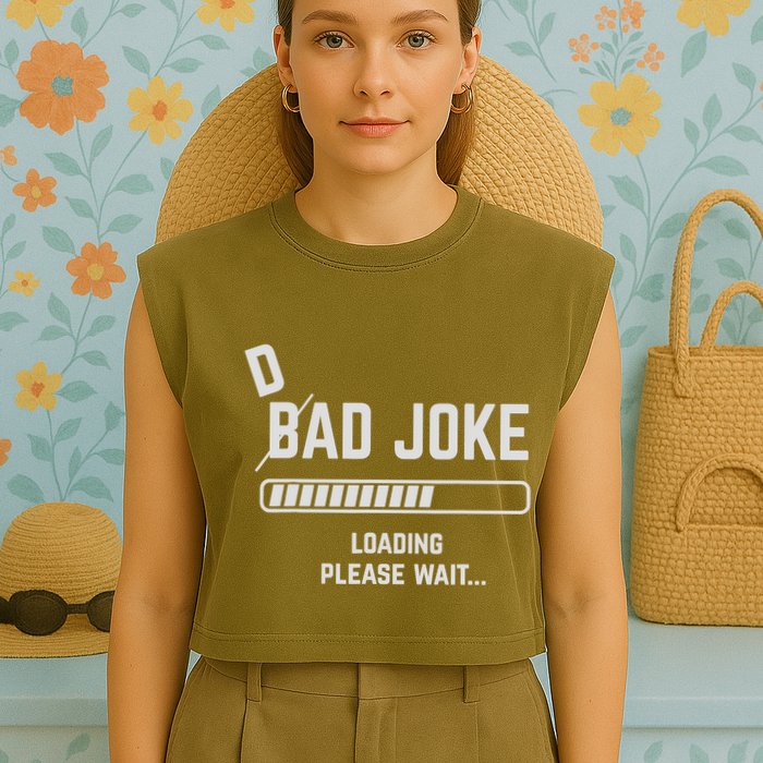 Dad Joke Loading Please Wait Daddy Father Humor Garment-Dyed Women's Muscle Tee