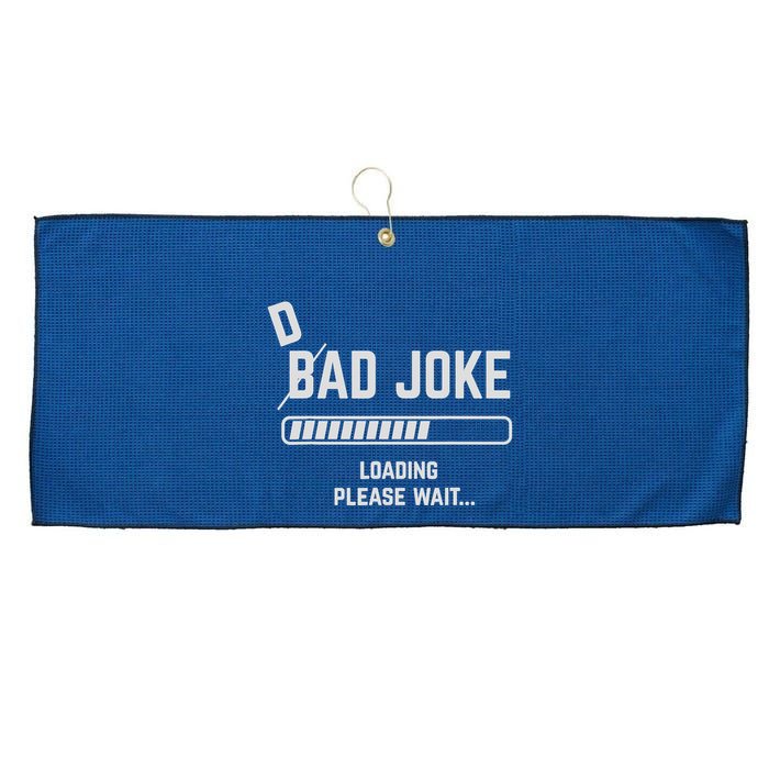 Dad Joke Loading Please Wait Daddy Father Humor Large Microfiber Waffle Golf Towel