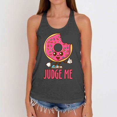 Donut Judge Me Doughnuts Women's Knotted Racerback Tank