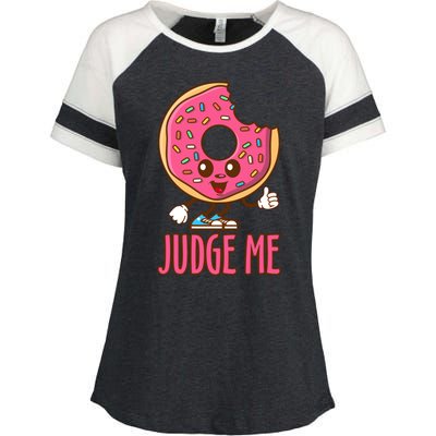 Donut Judge Me Doughnuts Enza Ladies Jersey Colorblock Tee