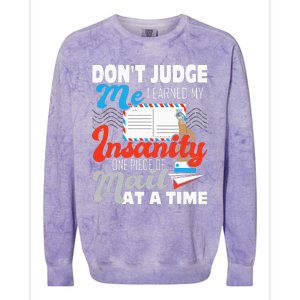 Dont Judge Me Postal Worker Mailman Postman Mail Carrier Colorblast Crewneck Sweatshirt