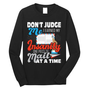 Dont Judge Me Postal Worker Mailman Postman Mail Carrier Long Sleeve Shirt