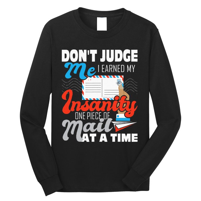 Dont Judge Me Postal Worker Mailman Postman Mail Carrier Long Sleeve Shirt