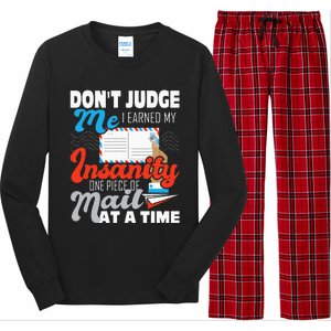 Dont Judge Me Postal Worker Mailman Postman Mail Carrier Long Sleeve Pajama Set