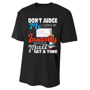 Dont Judge Me Postal Worker Mailman Postman Mail Carrier Performance Sprint T-Shirt