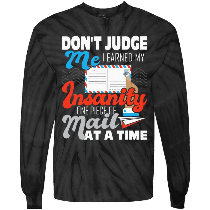 Dont Judge Me Postal Worker Mailman Postman Mail Carrier Tie-Dye Long Sleeve Shirt