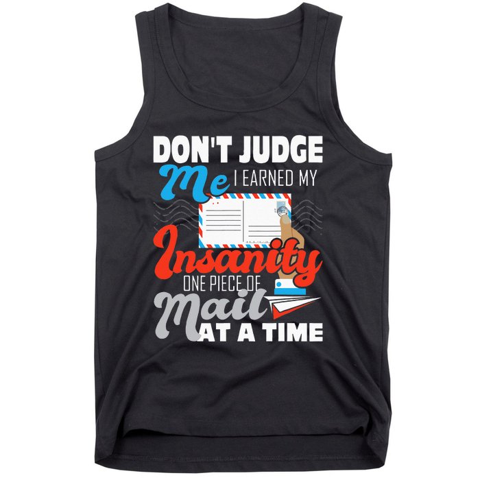 Dont Judge Me Postal Worker Mailman Postman Mail Carrier Tank Top