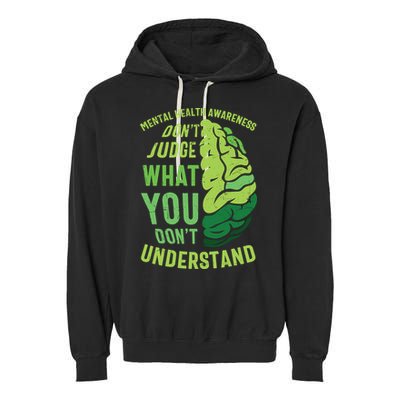 Dont Judge Mental Health Awareness Garment-Dyed Fleece Hoodie