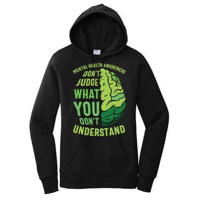 Dont Judge Mental Health Awareness Women's Pullover Hoodie