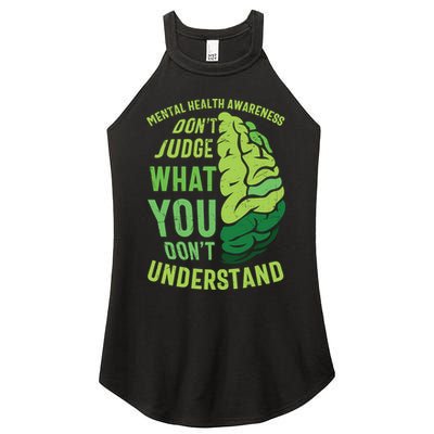 Dont Judge Mental Health Awareness Women's Perfect Tri Rocker Tank