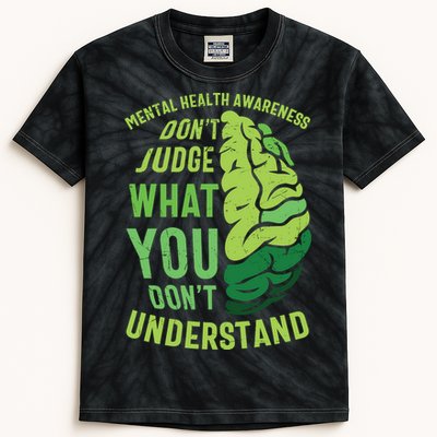 Dont Judge Mental Health Awareness Kids Tie-Dye T-Shirt