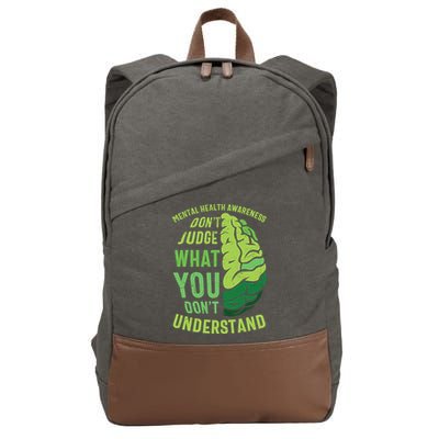 Dont Judge Mental Health Awareness Cotton Canvas Backpack