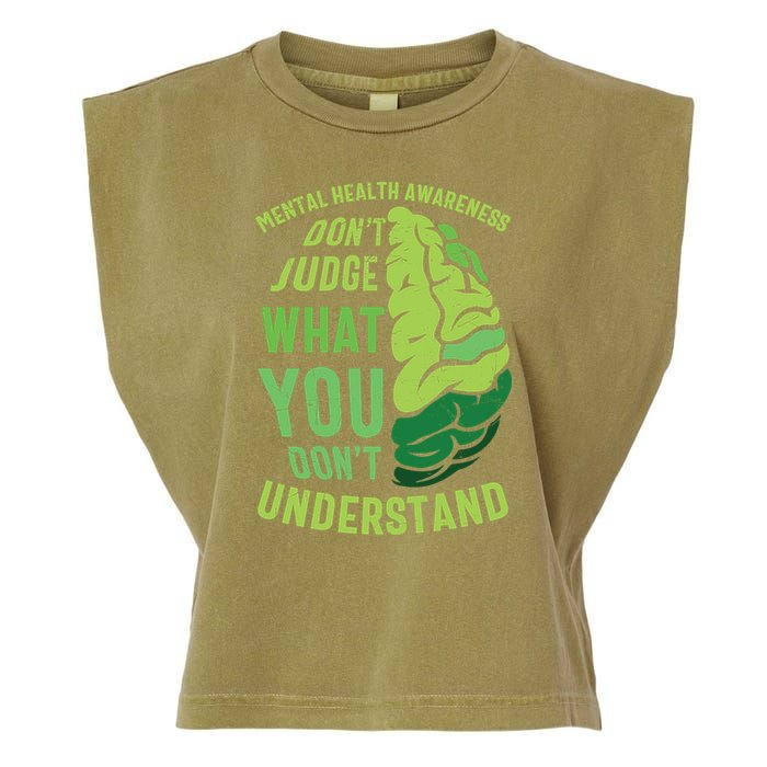 Dont Judge Mental Health Awareness Garment-Dyed Women's Muscle Tee