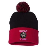 DonT Judge My Side Of The Fence Wolf Pom Pom 12in Knit Beanie