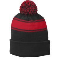 DonT Judge My Side Of The Fence Wolf Stripe Pom Pom Beanie