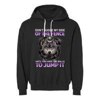 DonT Judge My Side Of The Fence Wolf Garment-Dyed Fleece Hoodie