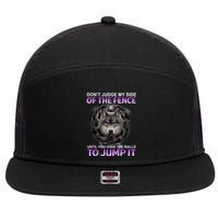 DonT Judge My Side Of The Fence Wolf 7 Panel Mesh Trucker Snapback Hat