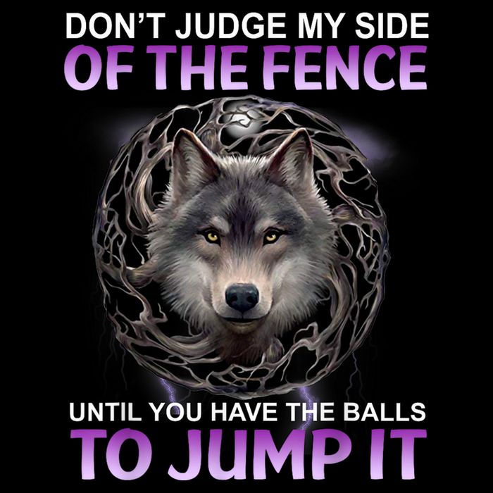 DonT Judge My Side Of The Fence Wolf Backpack