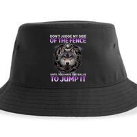 DonT Judge My Side Of The Fence Wolf Sustainable Bucket Hat