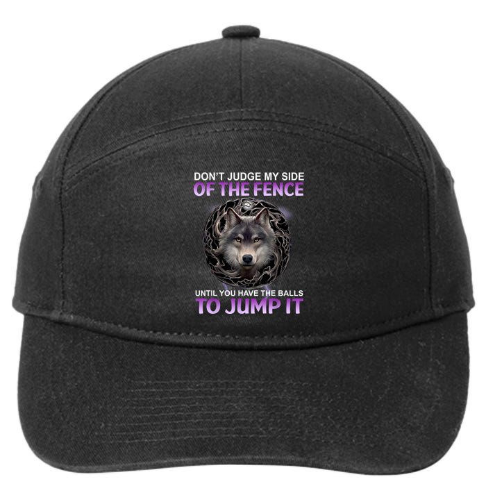 DonT Judge My Side Of The Fence Wolf 7-Panel Snapback Hat