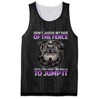 DonT Judge My Side Of The Fence Wolf Mesh Reversible Basketball Jersey Tank