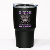 DonT Judge My Side Of The Fence Wolf Tumbler