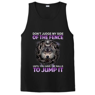 DonT Judge My Side Of The Fence Wolf PosiCharge Competitor Tank