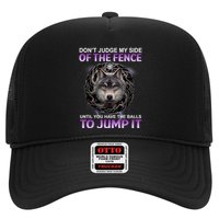 DonT Judge My Side Of The Fence Wolf Trucker Hat