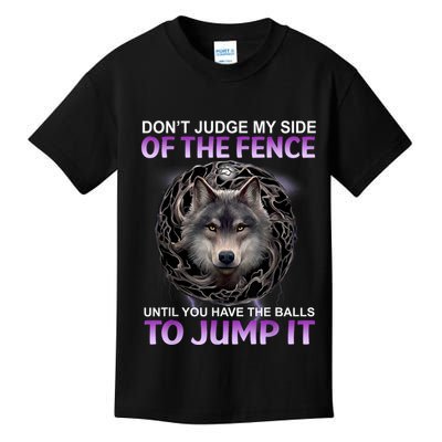 DonT Judge My Side Of The Fence Wolf Kids T-Shirt