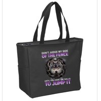 DonT Judge My Side Of The Fence Wolf Zip Tote Bag