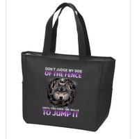 DonT Judge My Side Of The Fence Wolf Zip Tote Bag