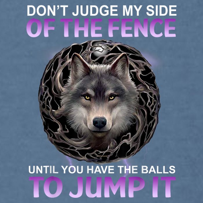DonT Judge My Side Of The Fence Wolf Garment-Dyed Sweatshirt