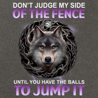 DonT Judge My Side Of The Fence Wolf Cotton Canvas Backpack