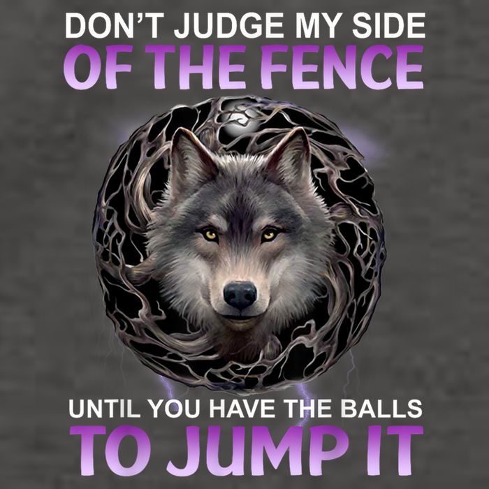 DonT Judge My Side Of The Fence Wolf Vector Backpack