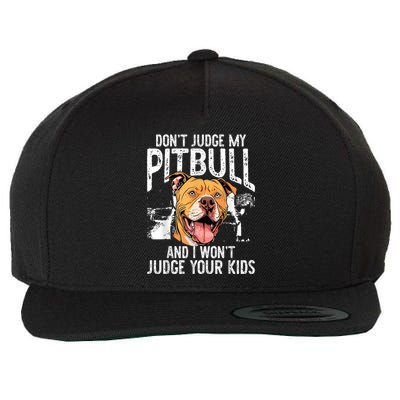 DonT Judge My Pitbull And I WonT Judge Wool Snapback Cap