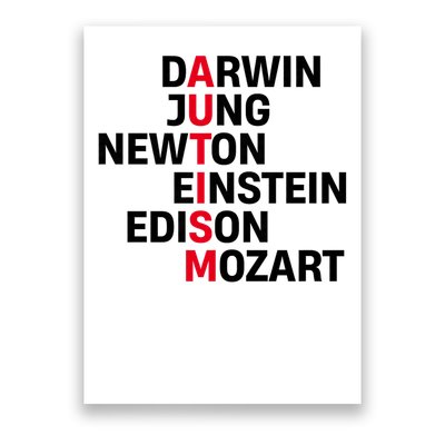 Darwin Jung Newton Einstein Edison Mozart Autism Awareness Poster