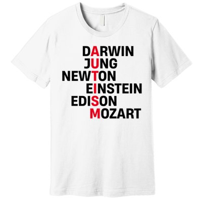 Darwin Jung Newton Einstein Edison Mozart Autism Awareness Premium T-Shirt