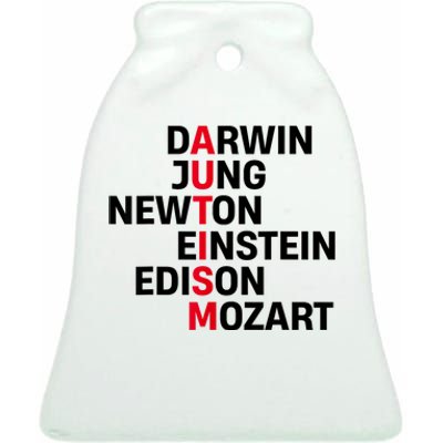 Darwin Jung Newton Einstein Edison Mozart Autism Awareness Ceramic Bell Ornament