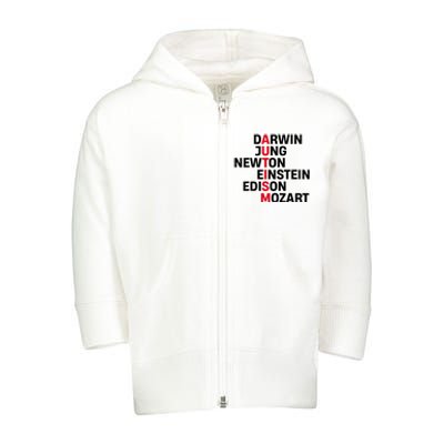 Darwin Jung Newton Einstein Edison Mozart Autism Awareness Toddler Zip Fleece Hoodie