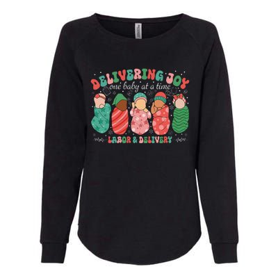 Delivering Joy One Baby At A Time Labor & Delivery Christmas Womens California Wash Sweatshirt