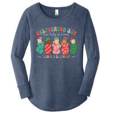 Delivering Joy One Baby At A Time Labor & Delivery Christmas Women's Perfect Tri Tunic Long Sleeve Shirt