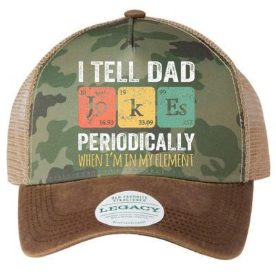 Dad Jokes Periodically Element  Classic Fit Legacy Tie Dye Trucker Hat