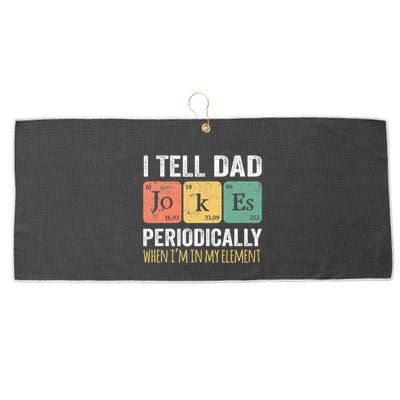 Dad Jokes Periodically Element Large Microfiber Waffle Golf Towel