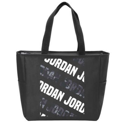 Diagonal Jordan Pattern Design Gift Grey Camouflage Print Zip Tote Bag