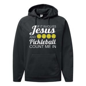 Distressed Jesus Pickleball Player Worship Church Graphic Performance Fleece Hoodie