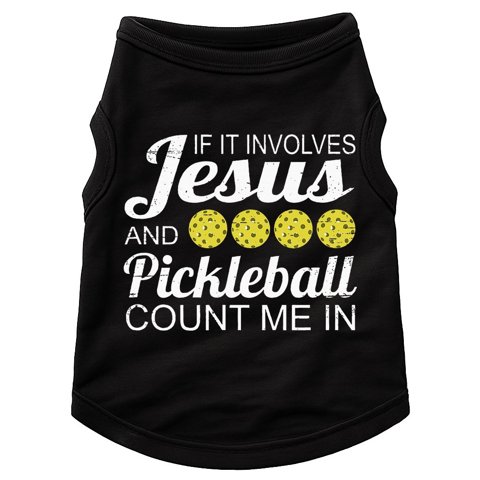 Distressed Jesus Pickleball Player Worship Church Graphic Doggie Tank