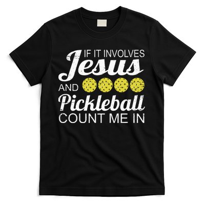 Distressed Jesus Pickleball Player Worship Church Graphic T-Shirt